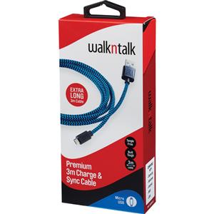 Walkntalk Micro USB Charge and Sync Cable 3m