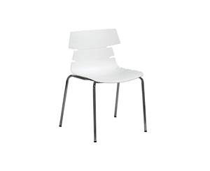 Wave Plastic Chair - 4 Legged Chrome - white