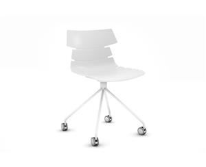 Wave Plastic Chair Mobile Base - White - white