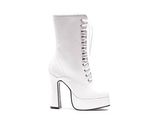White Dolly Ankle Lace Up Boots Adult Shoes