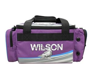 Wilson Small Purple Fishing Tackle Bag with 4 Tackle Boxes and Multiple Pockets
