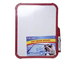 26cm Framed White Board with Marker Work School Office Supplies-1pce Red - 1pce Red