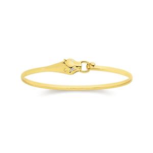 9ct Two Tone Gold 60mm Panther Hook Oval Bangle