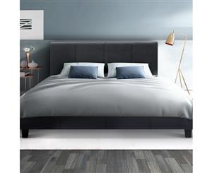 Artiss Queen Size Bed Frame Base Mattress Platform Fabric Wooden Charcoal NEO