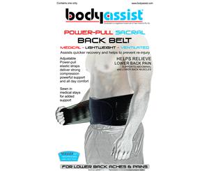 BodyAssist Power Pull Sacral Back Belt Reduce Lower Back Pain Prevent Injury