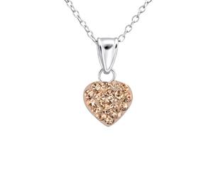 Children's Sterling Silver Heart Necklace with Crystal