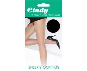 Cindy Womens/Ladies 15 Denier Sheer Stockings (1 Pair) (Black) - LW110