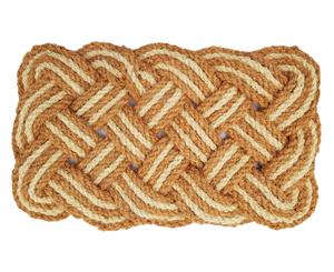Coir Lovers Knot Mat Natural /Ivory - Natural/Ivory - Size 45x75 cm
