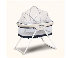 Compagno Baby Portable Bassinet Blue - Mattress & Travel Bag Included