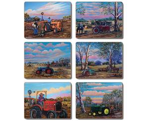 Country Kitchen TRACTORS Cork Backed Placemats Set 6 Cinnamon