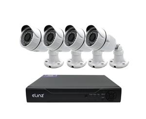 Elinz 4CH CCTV Security 4x Camera System DVR 1080P 5MP AHD Face Detection Video No HDD