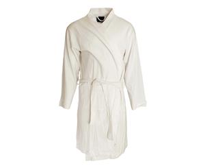 Foxbury Mens Waffle Texture Cotton Dressing Gown/Robe (White) - N1055