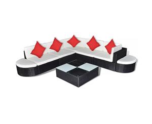 Garden Sofa Set 27 Piece Black Rattan Wicker Lounge Couch Table Furniture