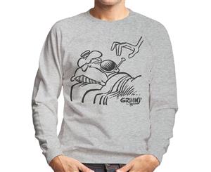Grimmy Sick In Bed Men's Sweatshirt - Heather Grey