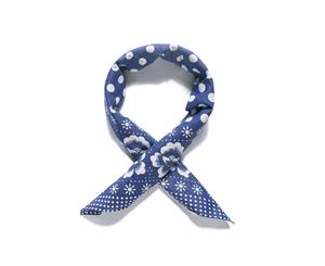 Intrigue Womens/Ladies Dot And Floral Print Square Head Scarf (Blue) - JW486