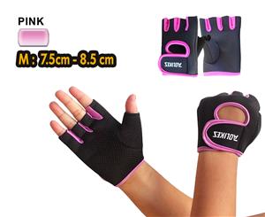 Latest Premium Women Gym Gloves Cycling Weight Lifting Mittens Fitness Pin Colors -Size M