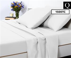 Luxury Living 1500TC Queen Bed Sheet Set - White