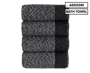Luxury Living Parker Bath Towel 4-Pack - Charcoal