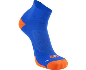 M2O Low Rise 1/4 Cycling and Sports Compression Bike Socks Blue/Orange
