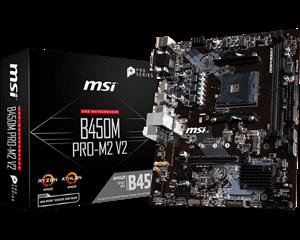 MSI B450M PRO-M2 V2 AMD B450/2xDDR4/1xPCIEx16/HDMI/DVI/D-Sub/M.2/USB3.1(Gen1)/MicroATX Motherboard