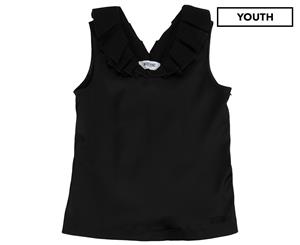 Moschino Girls' Ruched Collar Sleeveless Top - Black