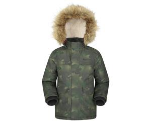 Mountain Warehouse Boys Padded Jacket Water Resistant with Microfibre Filling - Camouflage