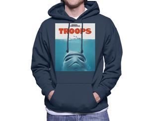 Original Stormtrooper Troops Jaws Parody Men's Hooded Sweatshirt - Navy Blue