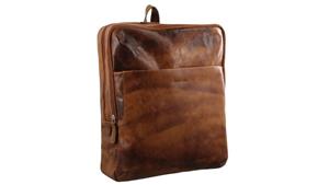 Pierre Cardin Rustic Leather Backpack - Cognac