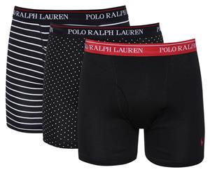 Polo Ralph Lauren Men's Classic Fit Boxer Briefs 3-Pack - Polo Black/Red/White Polka Dots