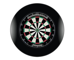 Pro Star Genuine Bristle Dart Board and BLACK Dartboard Surround with Darts