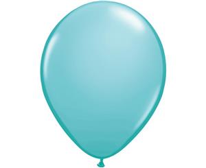Qualatex 11 Inch Round Plain Latex Balloons (100 Pack) (Caribbean Blue) - SG4586