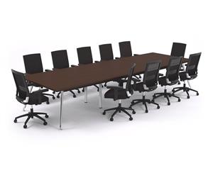 San Fran - Executive Boardroom Table Rectangle Chrome Legs [3600L x 1200W] - Wenge