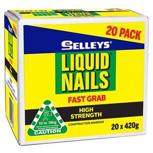 Selleys 420g Liquid Nails Fast Grab - 20 Pack