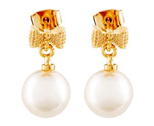 Short Story Pretty Pearls Earrings - Gold/Cream