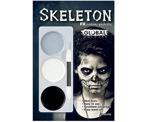 Skeleton Makeup Palette Facepaint Tri-Colour