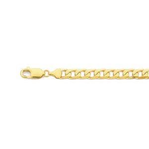 Solid 9ct Gold 20cm Bevelled Square Curb Bracelet