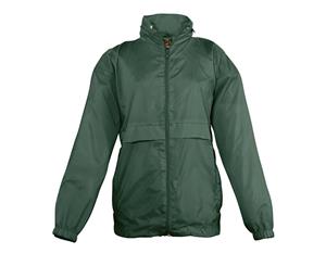 Sols Kids Unisex Surf Windbreaker Jacket (Water Resistant And Windproof) (Forest Green) - PC365