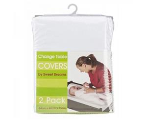 Sweet Dreams Change Table Mattress Covers White 2 Pack