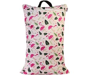 Waladi - Waterproof Double Zip Large Wet Bag Pink Flamingo 40x70cm