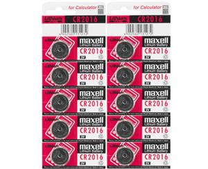 10x Pack MAXELL CR2016 3v 90mah lithium Battery button cell/coin for calculator