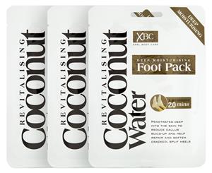 3 x XBC Revitalising Coconut Water Foot Pack