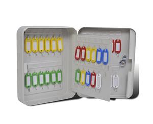 48 Hooks Wall Mountable Steel Key Keyring Safe Box Caddy/Organiser/Tags