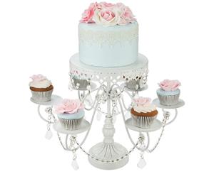 6 + 1 Cupcake and Cake Stand | White | Anastasia Collection