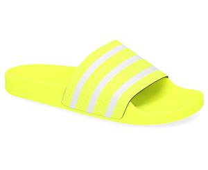 Adidas Originals Unisex Adilette Slides - Solar Yellow/Footwear White