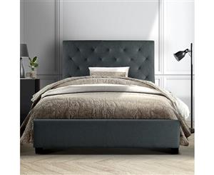 Artiss Single Size Bed Frame Base Mattress Platform Fabric Wooden Charcoal VAN