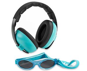 Baby Banz Kids' Mini Protective Sunglasses & Earmuff Combo - Baby Aqua
