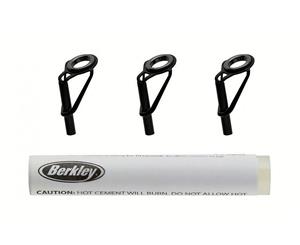 Berkley Fishing Rod Tip Repair Kit - 3 Black Replacement Tips & Quick-Dry Cement