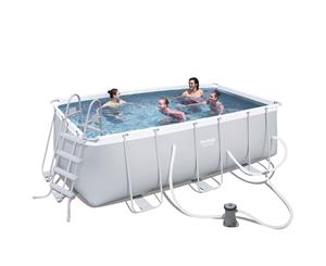 Bestway Above Ground Swimming Pool 4.12m x 2.01m x 1.22m Power Steel Frame with 530gal Cartridge Filter Pump - 56458