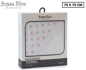 Bubba Blue 75x75cm Hooded Towel - Pink/Grey Stars