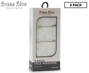 Bubba Blue Face Washers 3-Pack - White